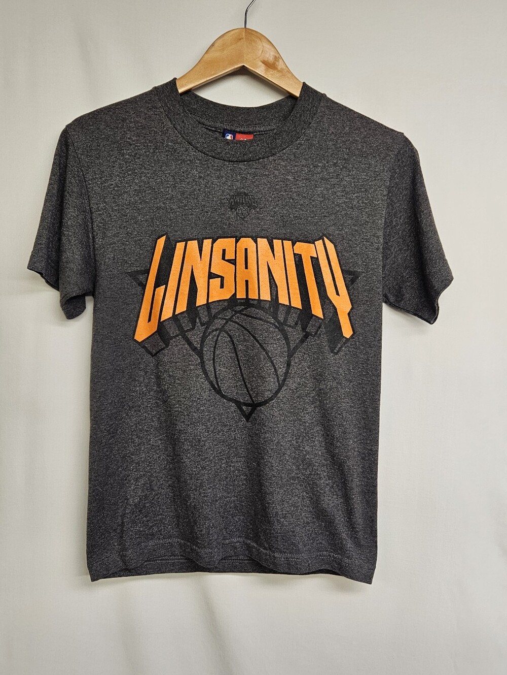 New York Knicks Jeremy Lin 2012 Gray LINSANITY Majestic T-Shirt Size Small